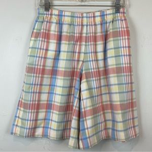 Alfred Dunner Plaid Stretch Waist Poly/Cotton Blend Shorts Women’s Size 10